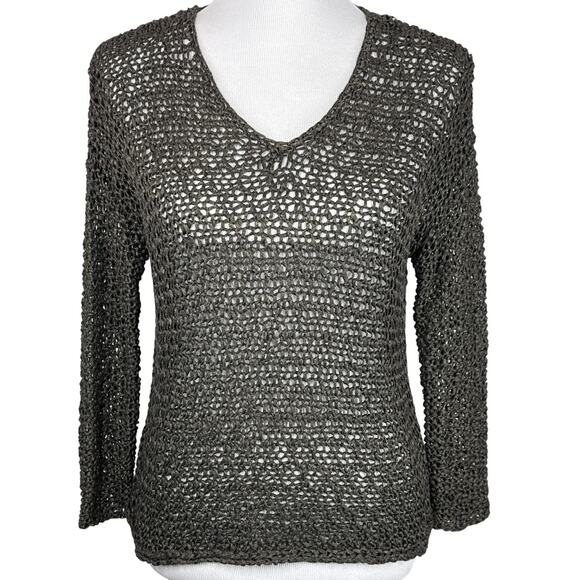 Eileen Fisher Knotted Open Twist Sweater, Bronze Shimmer, Small - Picture 1 of 8